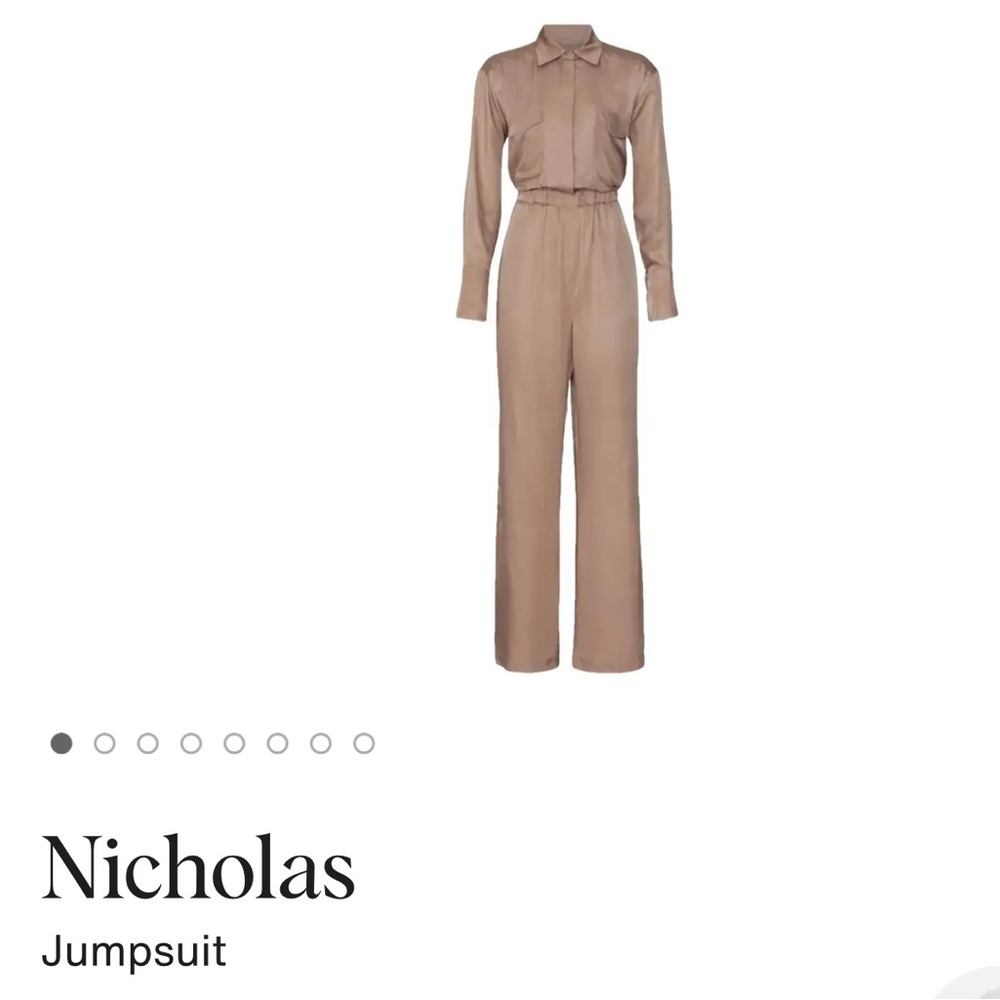 NICHOLAS Tan Jumpsuit Elegant Wide-Leg Design